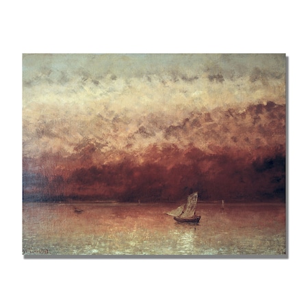 Gustave Courbet 'Lake Leman With Setting Sun' Canvas Art,24x32